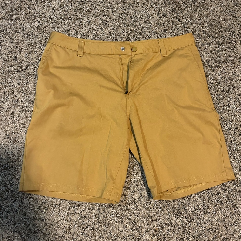 RHONE Mustard Flat Front Shorts